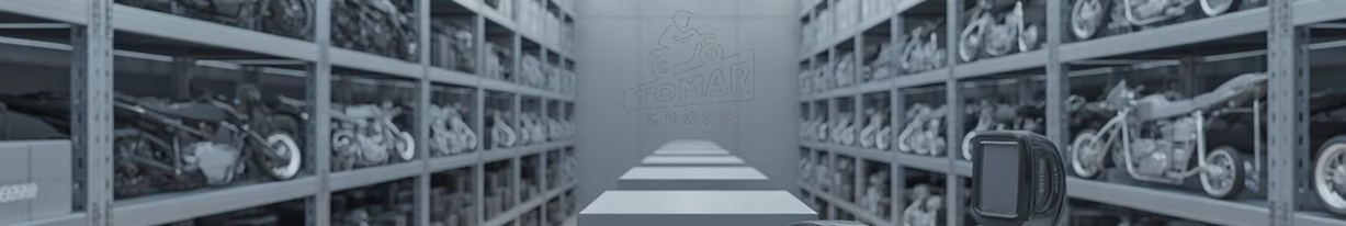 Armazém Tomar MotoCross com motos em estantes
